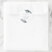 Romantische blauwe waterverf hydrangeabloemen ronde sticker (Tas)