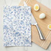 Romantische blauwe witte bloem bruidsjurk shower theedoek (Quarter Fold)