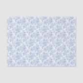 Romantische Blauwe Witte Bloemen Bruidsdouche Tissuepapier (Voorkant)