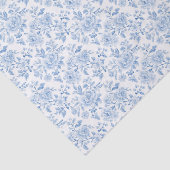 Romantische Blauwe Witte Bloemen Bruidsdouche Tissuepapier (Detail)
