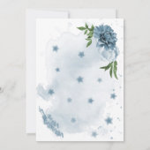 Romantische blauwe witte bloemen goud geometrisch save the date (Achterkant)