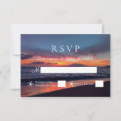 Romantische Blauwe Zonsondergang Tropische Zomer S RSVP Kaartje (Voorkant)