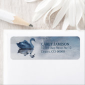 Romantische blauwe zwaan bruiloft etiket (Insitu)