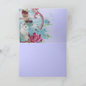 ROMANTISCHE, BLAUWGROEN BLAUW ROZE BLOEMIGE ROZEN  FEESTDAGEN KAART (Binnen)