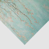 Romantische Blauwgroen Blush Flowers bruiloft Tissuepapier (Detail)