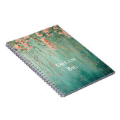 Romantische Blauwgroen Blush Pink Flowers Dream Notitieboek (Rechterzijde)