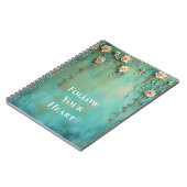 Romantische Blauwgroen Blush Roze Bloemen Notitieboek (Linkerzijde)