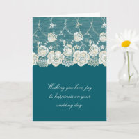 Romantische Blauwgroen Cream White Lace Floral Wed