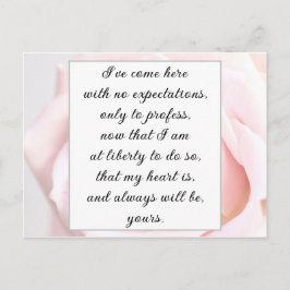 Romantische Bleke Roze Bloemige Jane Austen Liefde Briefkaart