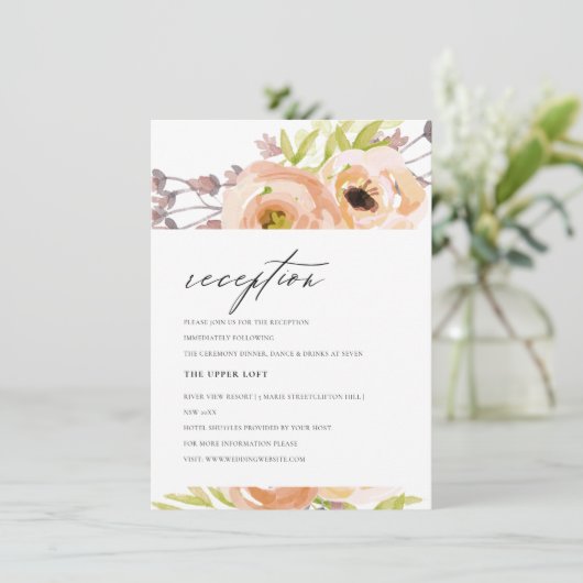 ROMANTISCHE BLOEDBEELDSCHERM PINK PAARSE FLORAAL R KAART (Staand voorkant)