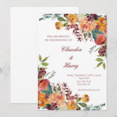 Romantische bloei bloemenkleurrijke bruiloft uitno kaart (Voorkant / Achterkant)