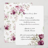 Romantische Bloei Bloemige Pioen Kaart (Voorkant / Achterkant)