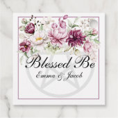 Romantische Bloei Bloemige Pioen Pentakel Bedankjes Labels (Achterkant)