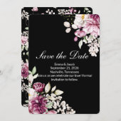 Romantische Bloei Bloemige Pioen Save The Date (Voorkant / Achterkant)