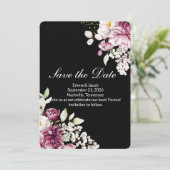 Romantische Bloei Bloemige Pioen Save The Date (Staand voorkant)
