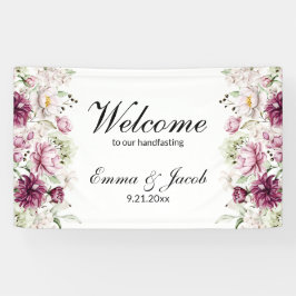 Romantische Bloei Bloemige Pioen Spandoek