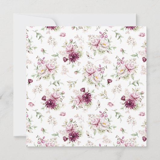 Romantische Bloei Bloemige Pioen Vijfhoek Bedankkaart (Achterkant)