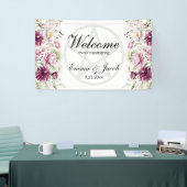 Romantische Bloei Bloemige Pioen Vijfhoek Spandoek (Beurs)