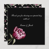 Romantische Bloei Bloemige Pioenroos Bedankkaart (Voorkant / Achterkant)