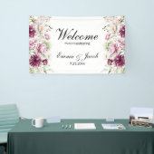 Romantische Bloei Bloemige Pioenroos Spandoek (Beurs)