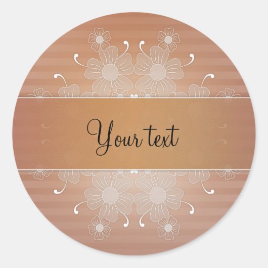 Romantische bloei ronde sticker (Voorkant)