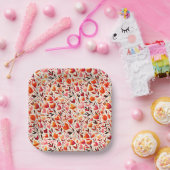 Romantische bloei: Valentijnsdag Papieren Bordje (Feest)