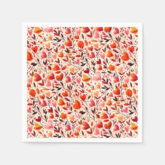 Romantische bloei: Valentijnsdag Servet (Voorkant)