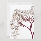 Romantische bloeiende boom bruiloft uitnodiging (Achterkant)