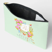 Romantische bloeiende tuin monogram groen etui (Open)