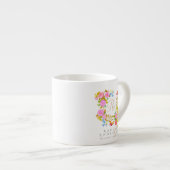 Romantische bloeiende tuinmonogram espresso kop (Voorkant rechts)