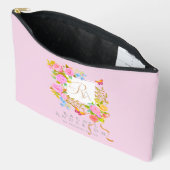 Romantische bloeiende tuinmonogram roze etui (Open)