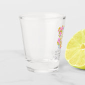 Romantische bloeiende tuinmonogram shot glas (Links)