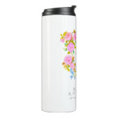 Romantische bloeiende tuinmonogram thermosbeker (Gedraaid links)