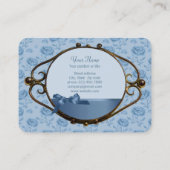 Romantische bloem blauw elegant antiek CC0337 Visitekaartje (Achterkant)