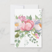 Romantische bloem, botanische roze bloem kaart (Achterkant)