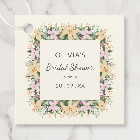 Romantische bloem bruidsbruiloft label (Voorkant)