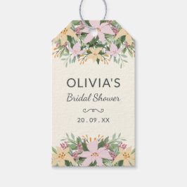 Romantische bloem bruidsfeest cadeautag cadeaulabel
