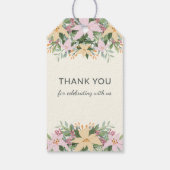 Romantische bloem bruidsfeest cadeautag cadeaulabel (Achterkant)
