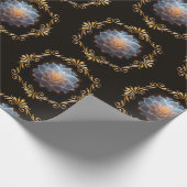 Romantische bloem en gouden Lijst Cadeaupapier (Hoek)