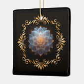 Romantische bloem en gouden Lijst Keramisch Ornament (Links)