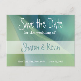 Romantische Bloem in Blauwe Tonen - sparen de Datu Aankondigingskaart