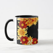 Romantische bloem kader esthetische bloemenrand mok (Links)