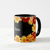 Romantische bloem kader esthetische bloemenrand mok (Voorkant rechts)