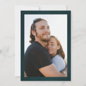 Romantische Bloem Krans Koper Foto Huwelijk Kaart (Achterkant)