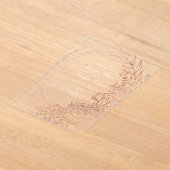 Romantische Bloem Rozen Gouden Krans Trouwen Acryl Uitnodigingen (Laagn)