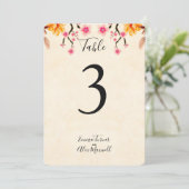 Romantische bloem | Tafelnummerkaartjes Kaart (Staand voorkant)