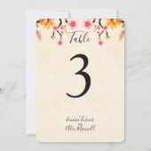 Romantische bloem | Tafelnummerkaartjes Kaart (Achterkant)