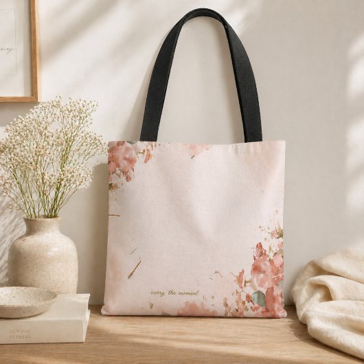 Romantische Bloem Tas Roze Roos Waterverf
