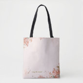 Romantische Bloem Tas Roze Roos Waterverf (Voorkant)