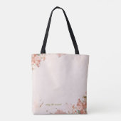 Romantische Bloem Tas Roze Roos Waterverf (Achterkant)